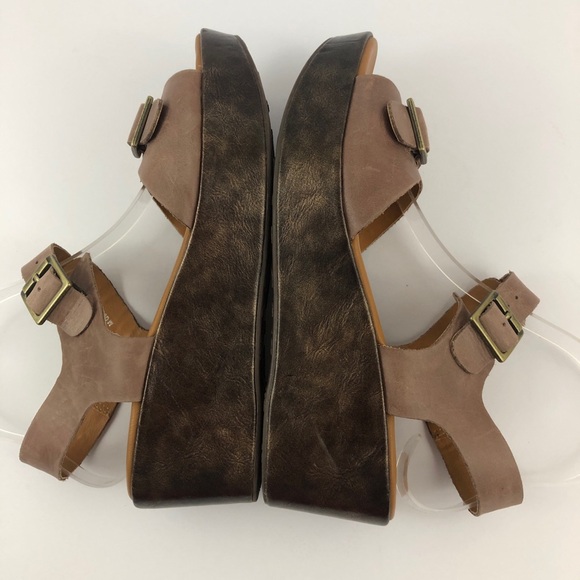 Korks by Kork Ease Anna Mocha Leather Platform Sandals Womens - Picture 10 of 13
